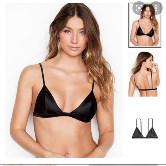 Victoria's Secret Other - VICTORIA’s SECRET black satin triangle bralette